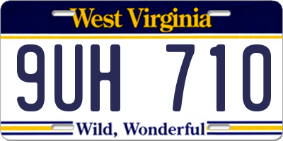 WV license plate 9UH710