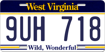 WV license plate 9UH718