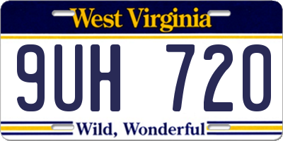 WV license plate 9UH720