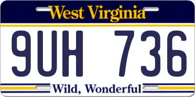 WV license plate 9UH736