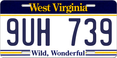 WV license plate 9UH739