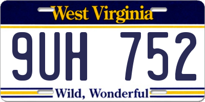 WV license plate 9UH752