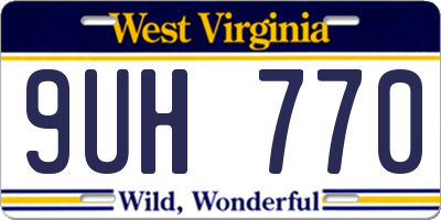 WV license plate 9UH770