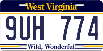 WV license plate 9UH774