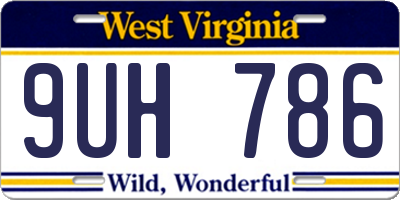 WV license plate 9UH786