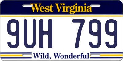 WV license plate 9UH799