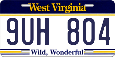 WV license plate 9UH804