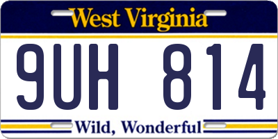 WV license plate 9UH814