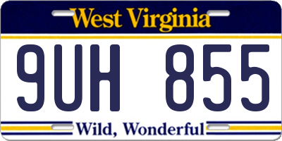 WV license plate 9UH855