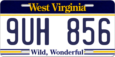 WV license plate 9UH856
