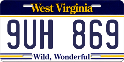WV license plate 9UH869