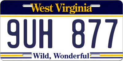 WV license plate 9UH877