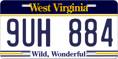 WV license plate 9UH884