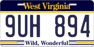 WV license plate 9UH894