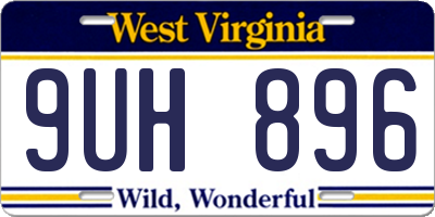 WV license plate 9UH896