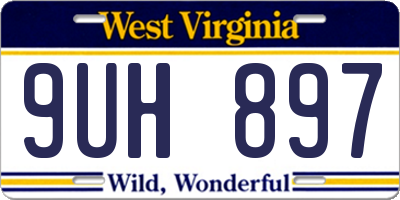 WV license plate 9UH897