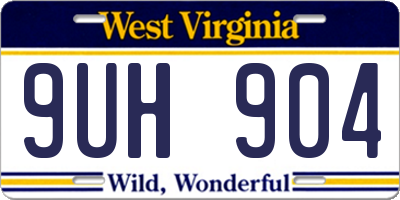 WV license plate 9UH904