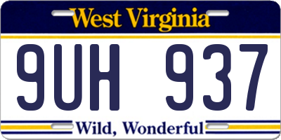 WV license plate 9UH937
