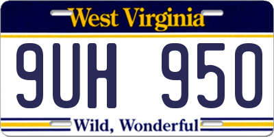WV license plate 9UH950