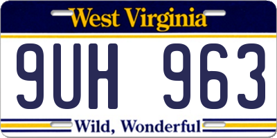 WV license plate 9UH963