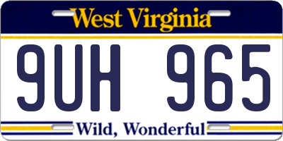 WV license plate 9UH965