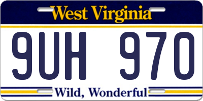 WV license plate 9UH970