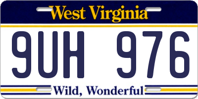 WV license plate 9UH976