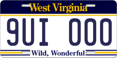WV license plate 9UI000