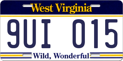 WV license plate 9UI015