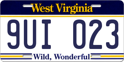 WV license plate 9UI023