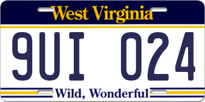 WV license plate 9UI024