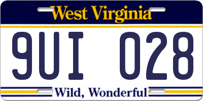 WV license plate 9UI028