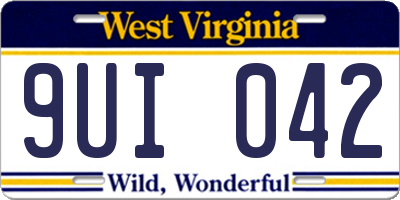 WV license plate 9UI042