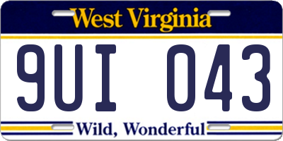 WV license plate 9UI043