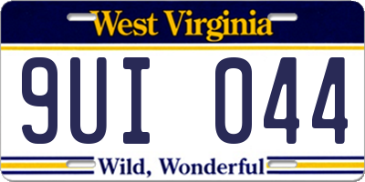 WV license plate 9UI044