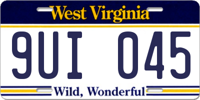 WV license plate 9UI045