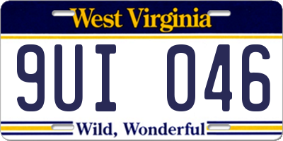 WV license plate 9UI046