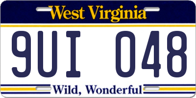 WV license plate 9UI048