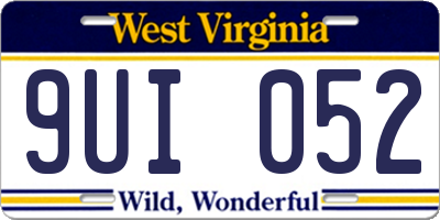 WV license plate 9UI052