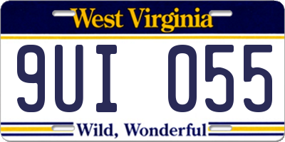 WV license plate 9UI055