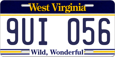 WV license plate 9UI056