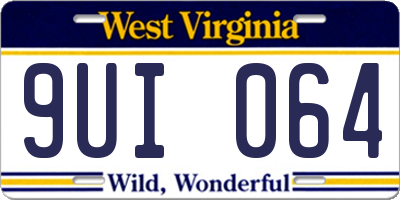 WV license plate 9UI064