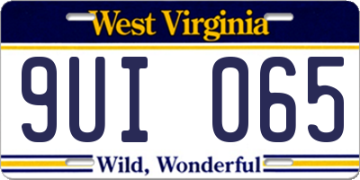 WV license plate 9UI065