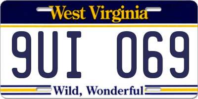 WV license plate 9UI069