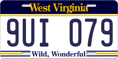 WV license plate 9UI079
