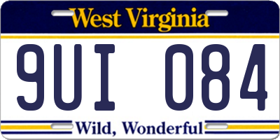 WV license plate 9UI084