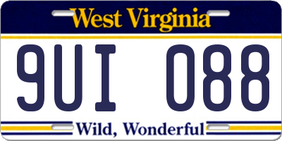 WV license plate 9UI088