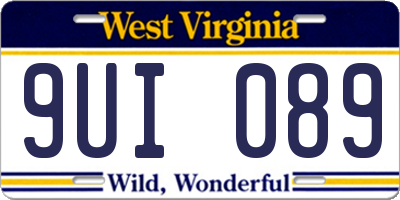 WV license plate 9UI089