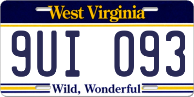 WV license plate 9UI093