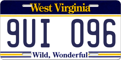WV license plate 9UI096